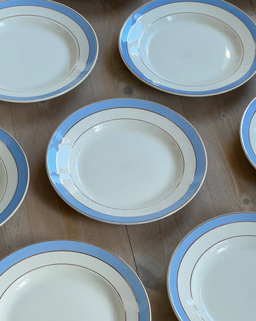 Blue stripe dinner plates (7 pcs) - NEROLI