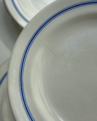 Blue striped dinner plates (6 pcs) - NEROLI