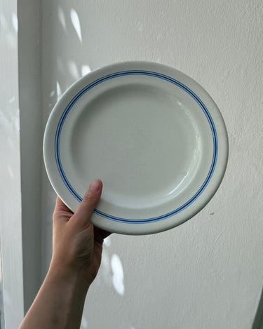 Blue striped dinner plates (6 pcs) - NEROLI