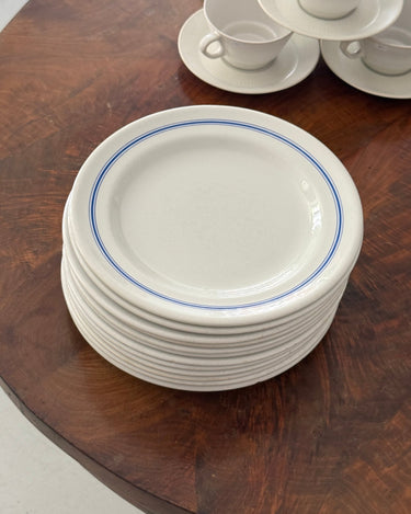 Blue striped dinner plates (6 pcs) - NEROLI