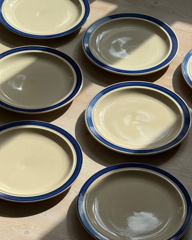 Blue striped dinner plates (8 pcs) - NEROLI