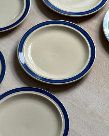 Blue striped dinner plates (8 pcs) - NEROLI