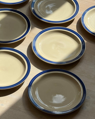 Blue striped dinner plates (8 pcs) - NEROLI