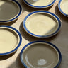 Blue striped dinner plates (8 pcs) - NEROLI