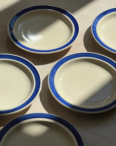 Blue striped lunch plates (10 pcs) - NEROLI
