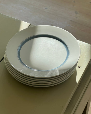 Blue striped lunch plates (7 pcs) - NEROLI