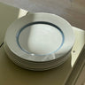 Blue striped lunch plates (7 pcs) - NEROLI