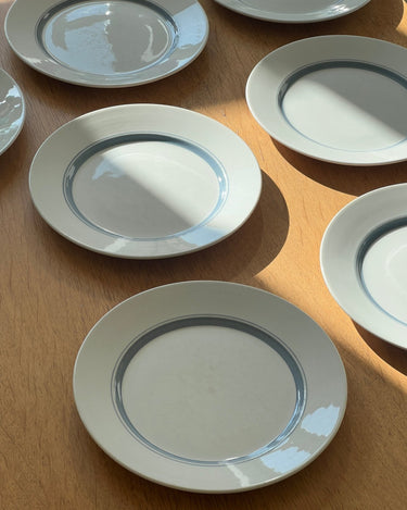 Blue striped lunch plates (7 pcs) - NEROLI