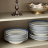 Blue striped pasta plates (10 pcs) - NEROLI