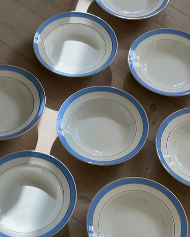 Blue striped pasta plates (10 pcs) - NEROLI