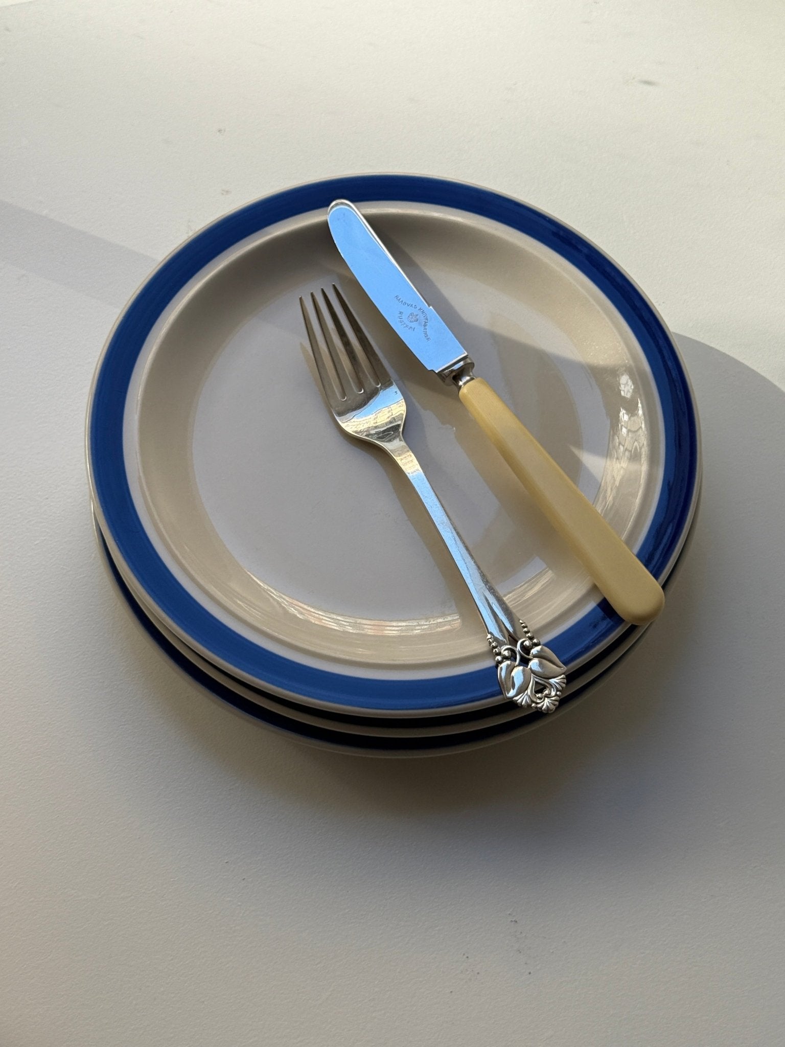 Blue striped plates (4 pcs) - NEROLI