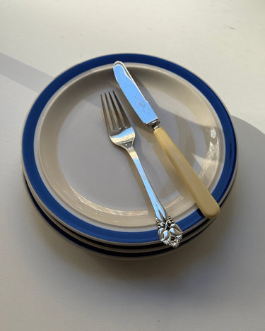 Blue striped plates (4 pcs) - NEROLI