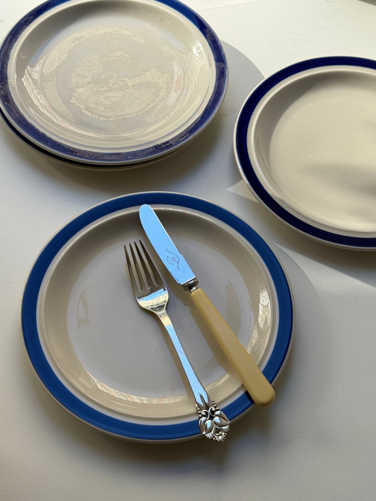 Blue striped plates (4 pcs) - NEROLI