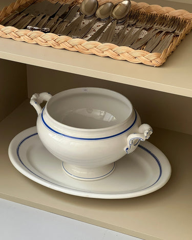 Blue striped platter - NEROLI