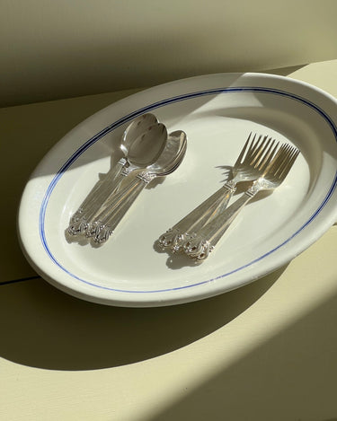 Blue striped platter - NEROLI