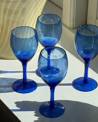 Blue wine glasses (6 pcs) - NEROLI