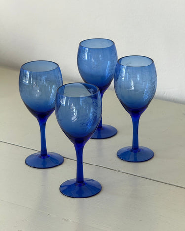 Blue wine glasses (6 pcs) - NEROLI