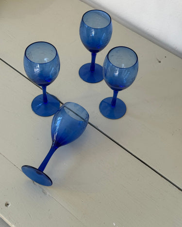 Blue wine glasses (6 pcs) - NEROLI