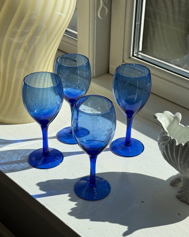 Blue wine glasses (6 pcs) - NEROLI