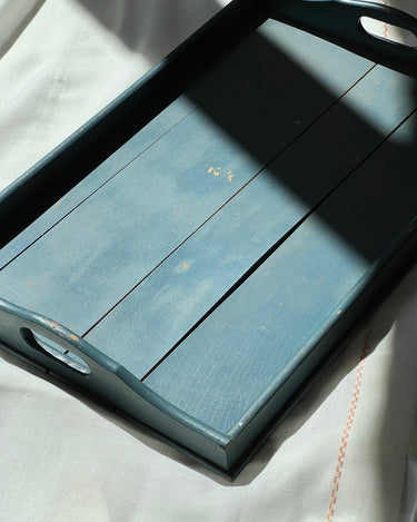 Blue wooden tray - NEROLI