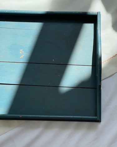 Blue wooden tray - NEROLI