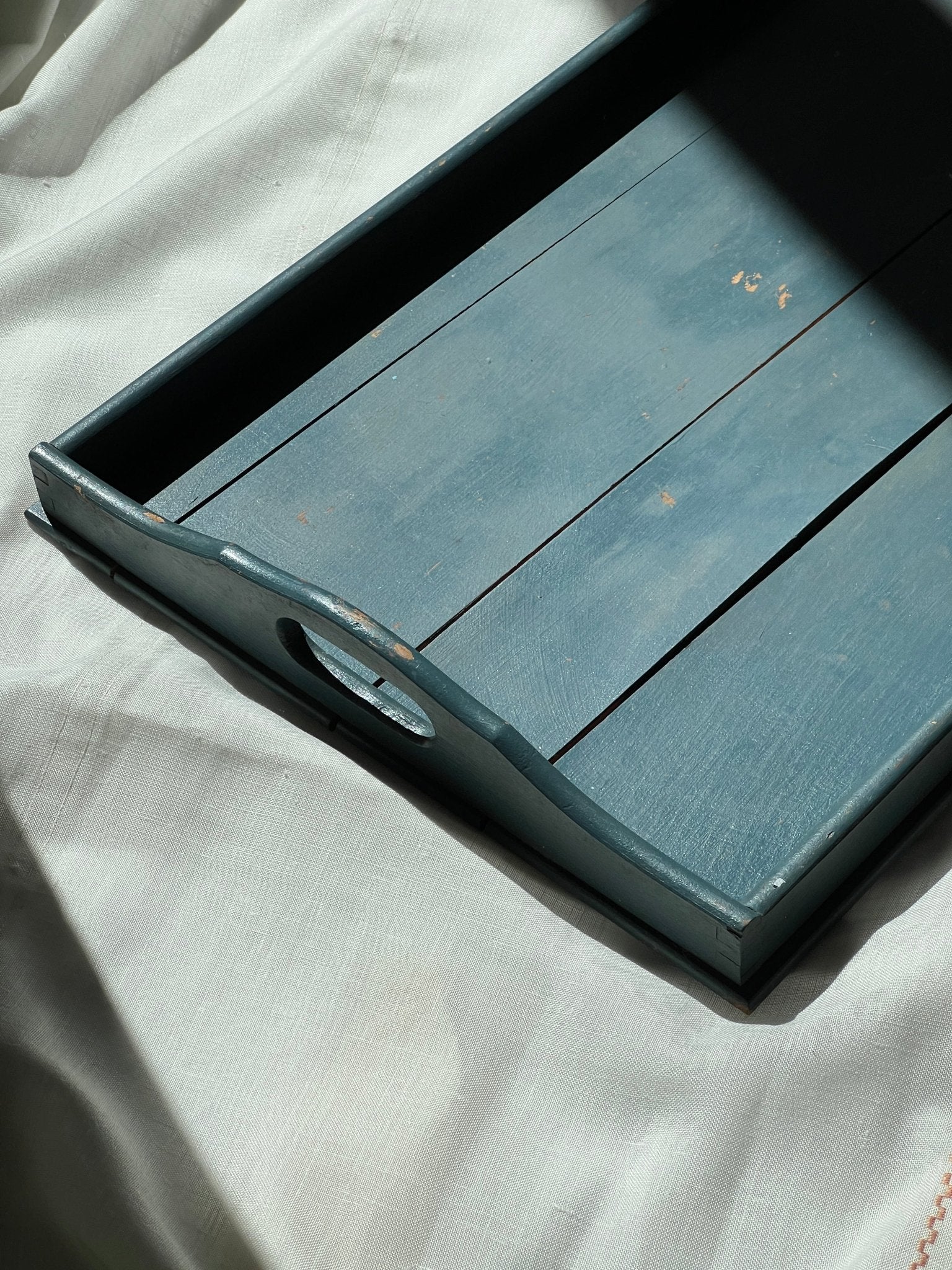 Blue wooden tray - NEROLI