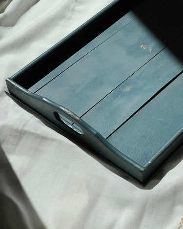 Blue wooden tray - NEROLI