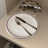 Brown striped dinner plates (3 pcs) - NEROLI