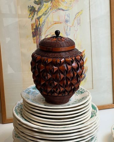 Chinese wicker jar - NEROLI