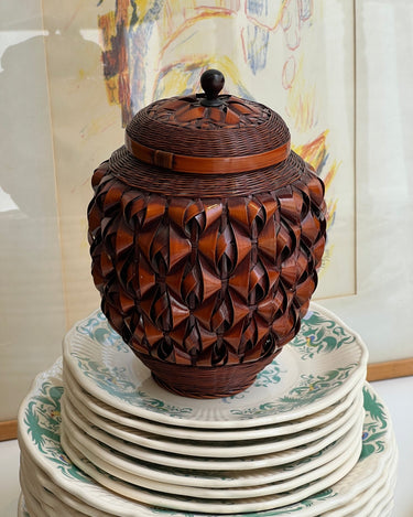 Chinese wicker jar - NEROLI