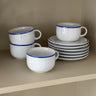 Cups and saucers (4 sets) - NEROLI