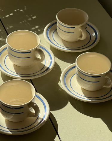 Cups and saucers (4 sets) - NEROLI