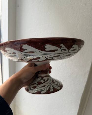 Deruta pedestal bowl - NEROLI