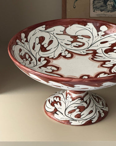 Deruta pedestal bowl - NEROLI