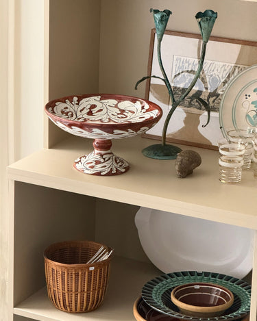 Deruta pedestal bowl - NEROLI