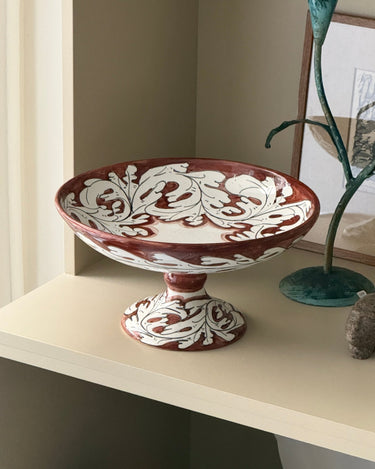 Deruta pedestal bowl - NEROLI