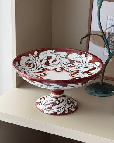 Deruta pedestal bowl - NEROLI