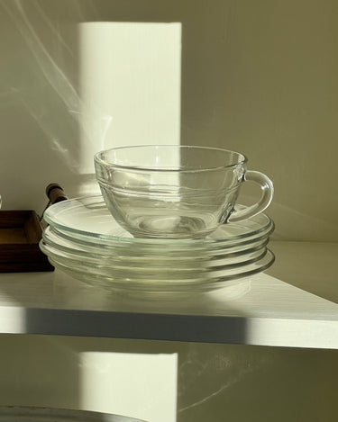 Duralex cups and saucers - NEROLI