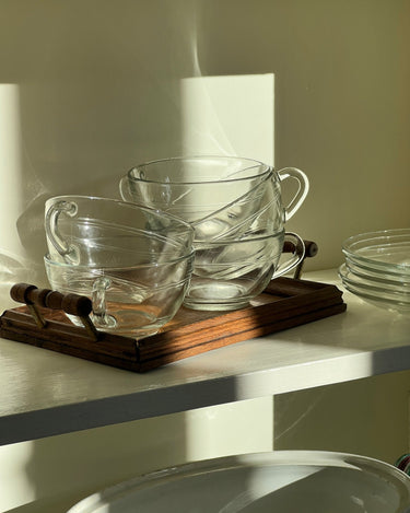 Duralex cups and saucers - NEROLI