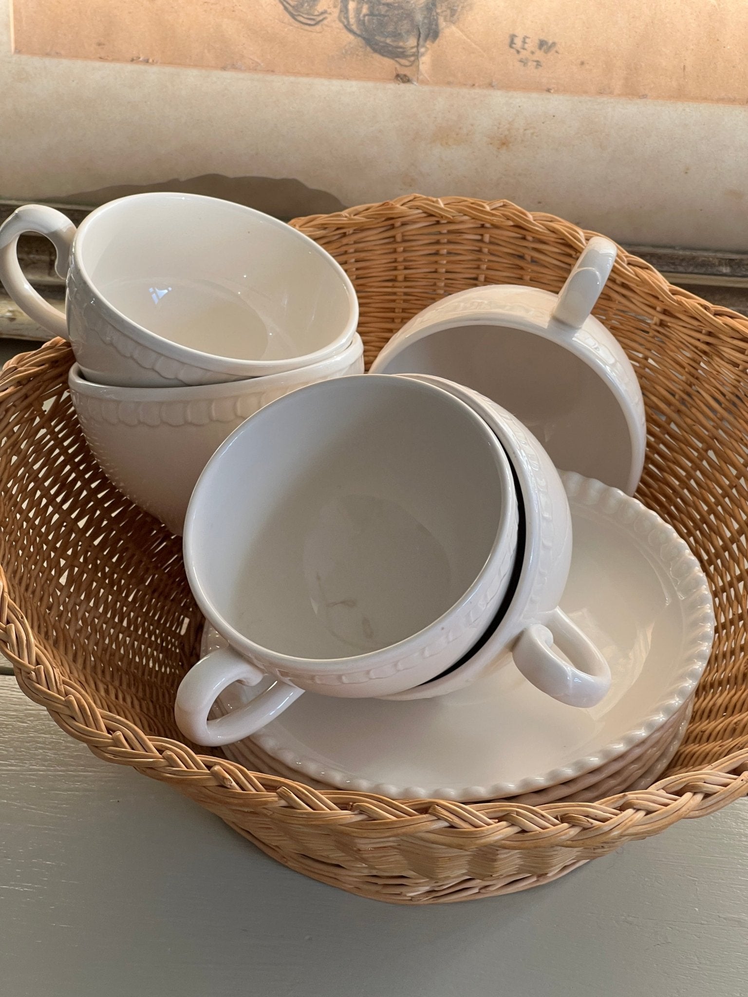 English cups and saucers (5 sets) - NEROLI
