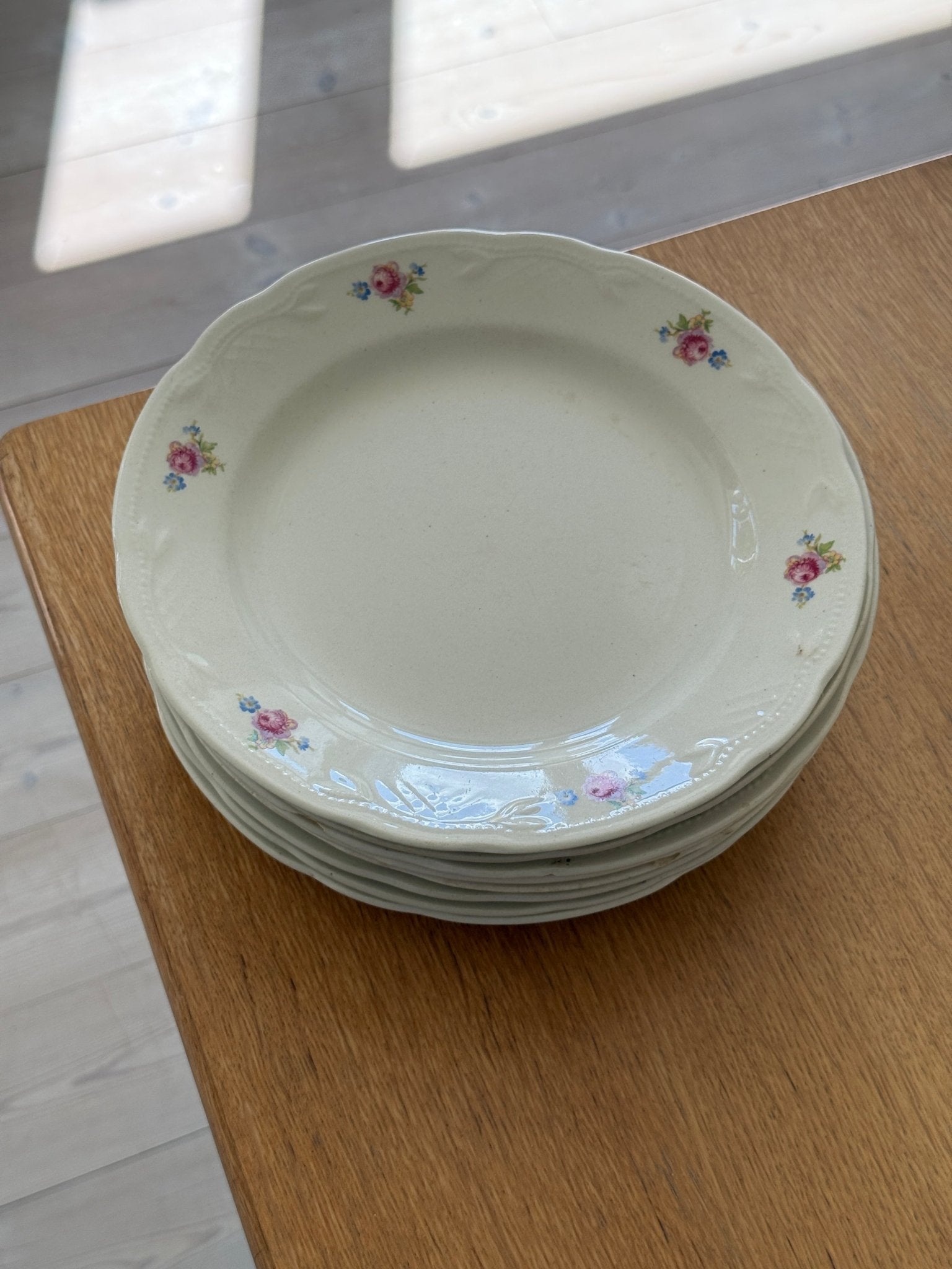 Floral dinner plates (8 pcs) - NEROLI
