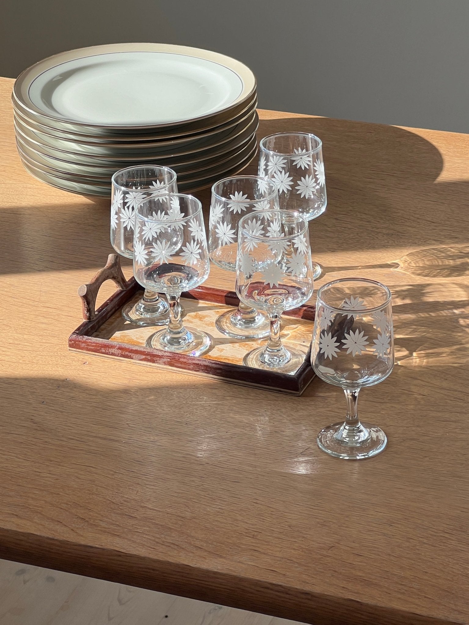 Floral wine glasses - NEROLI