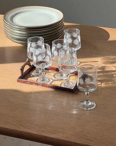 Floral wine glasses - NEROLI