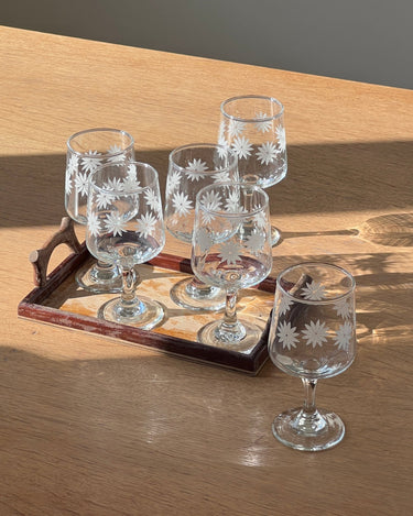 Floral wine glasses - NEROLI