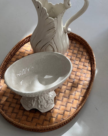 Footed ceramic bowl - NEROLI