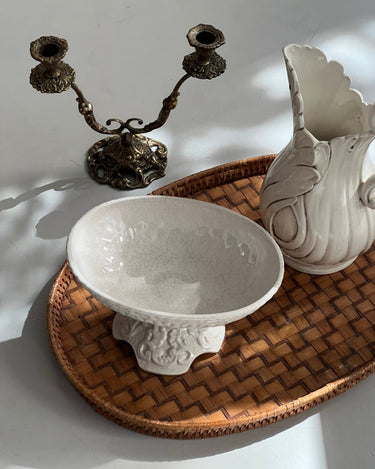 Footed ceramic bowl - NEROLI