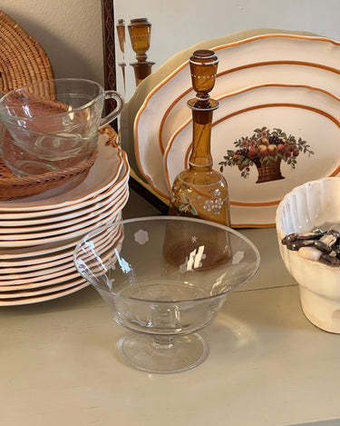 Footed glas bowl - NEROLI