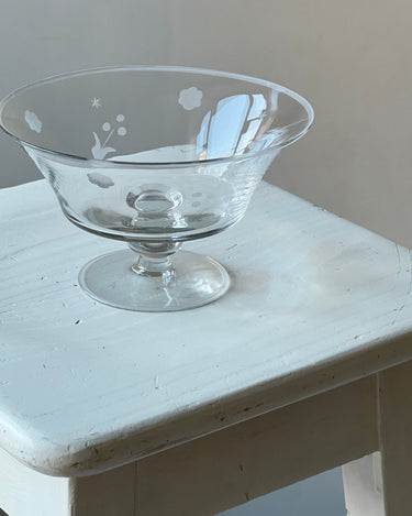 Footed glas bowl - NEROLI