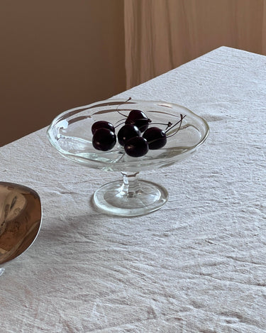 Footed glass dish - NEROLI