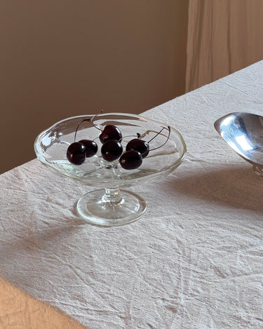 Footed glass dish - NEROLI